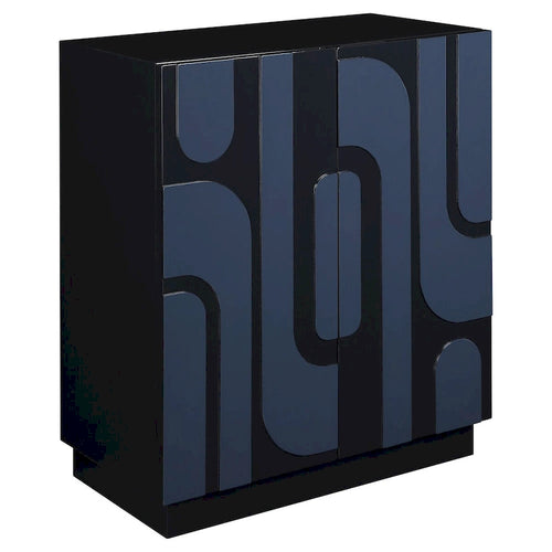 Uttermost Valeria 2 Door Glossy Blue Cabinet - 34 H X 30 W X 16.125 D