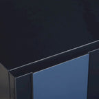 Mobiletto lucido blu a 2 ante - 34"H x 30"W x 16"D