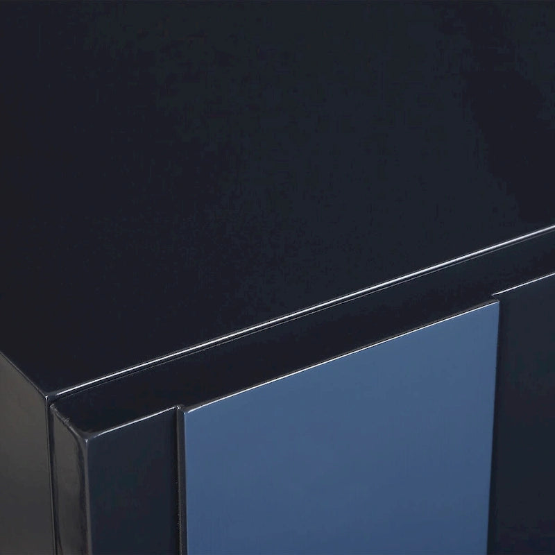 Mobiletto lucido blu a 2 ante - 34"H x 30"W x 16"D
