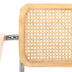 Set di 2 sedie da pranzo con braccioli, 26L x 22P x 34A – Schienale in rattan e seduta color cognac